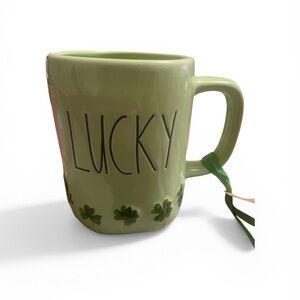 Rae Dunn “LUCKY” Mug - Green Shamrock - New With Tag